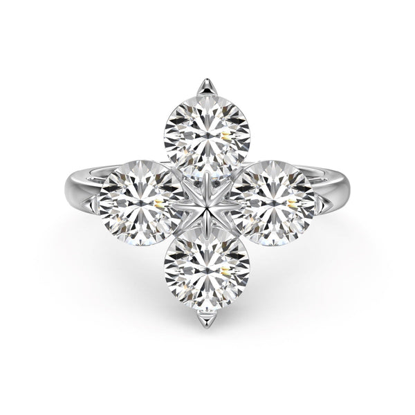 <CHIBA>Four-Leaf Clover Eight-Pointed Star Ring