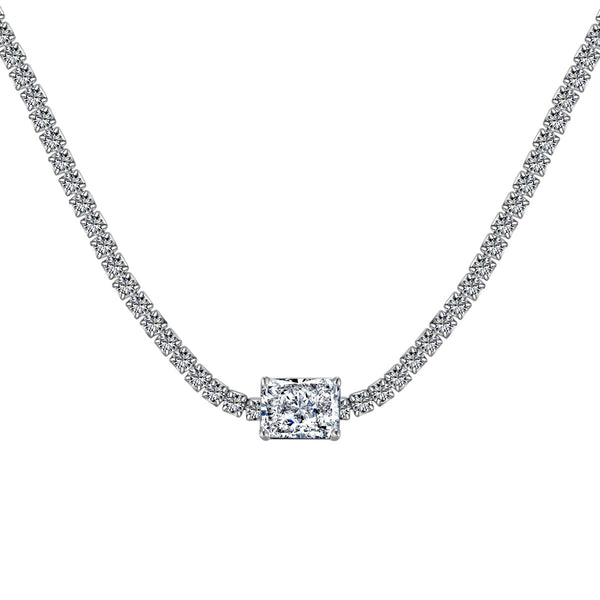 <CHIBA>2.0 carat Ornate Emerald Cut Necklace