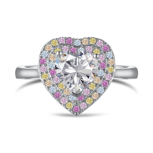 <CHIBA>Delicate Ebullient Heart Shape Wedding Ring