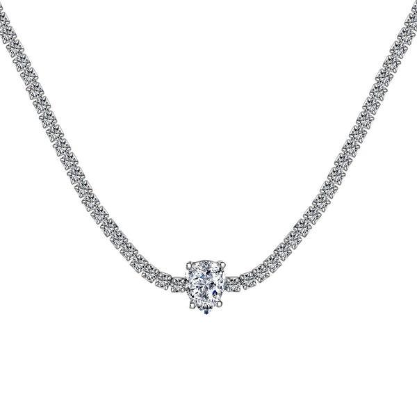 <CHIBA>1.0 carat Unique Pear Cut Tennis Necklace