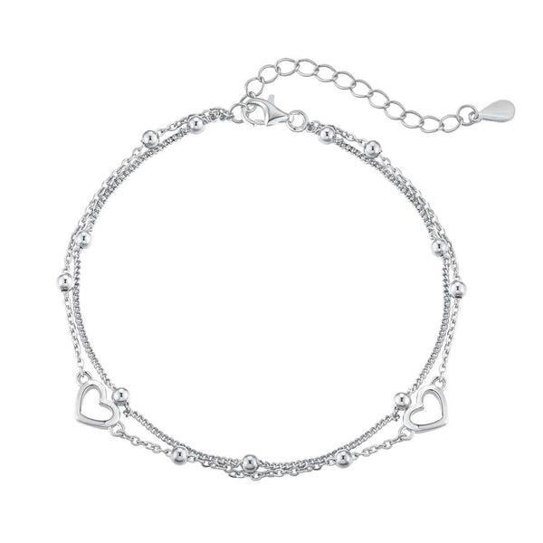 <CHIBA>Dainty Double Layer Love Heart Bracelet