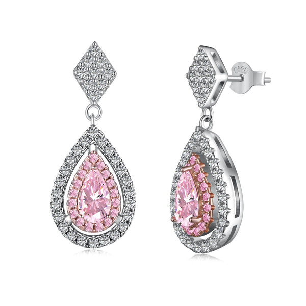<CHIBA>Ornate Delicate Water Drop Shape Banquet Earrings
