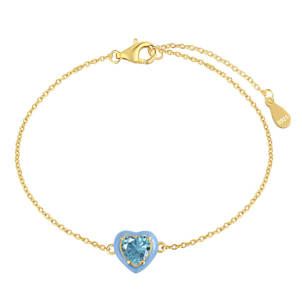 <CHIBA>Sparkling Romantic Heart Shape Lover Bracelet