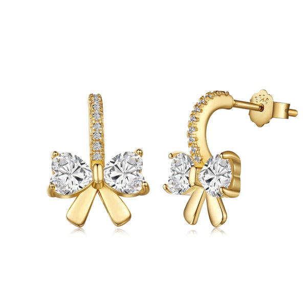 <CHIBA>Exquisite Earrings With Heart-Shaped Bow Design