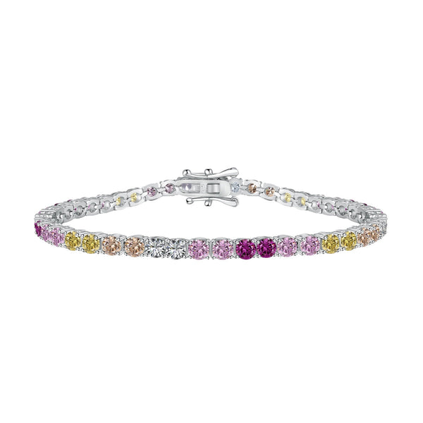 <CHIBA>Radiant Colorful Round Cut Tennis Bracelet