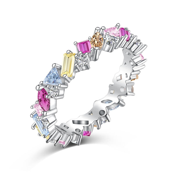 <CHIBA>Dazzling Polychromatic Multi cut Daily Ring