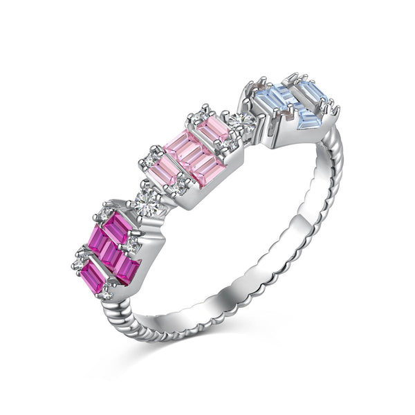 <CHIBA>Unique Colorful Emerald Cut Party Ring