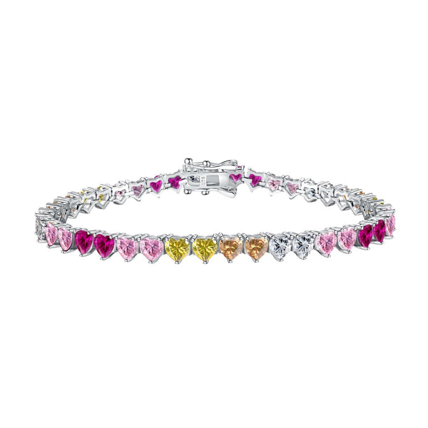 <CHIBA>Luxurious Colorful Romantic Heart Shape Lover Bracelet