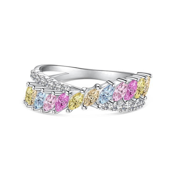 <CHIBA>Unique Colorful Marquise Cut Daily Ring