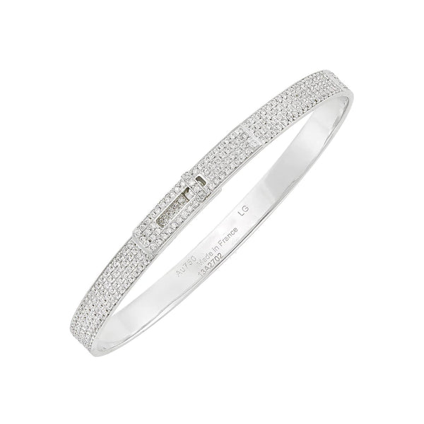 <CHIBA>HM KELLY BRACELET IN SILVER AND FULL PAVE DIAMOND