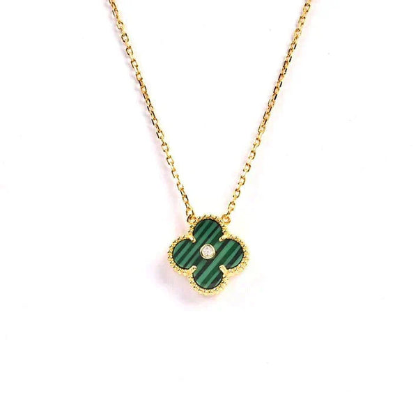 <CHIBA>CLOVER 15MM DIAMOND TURQUOISE NECKLACE
