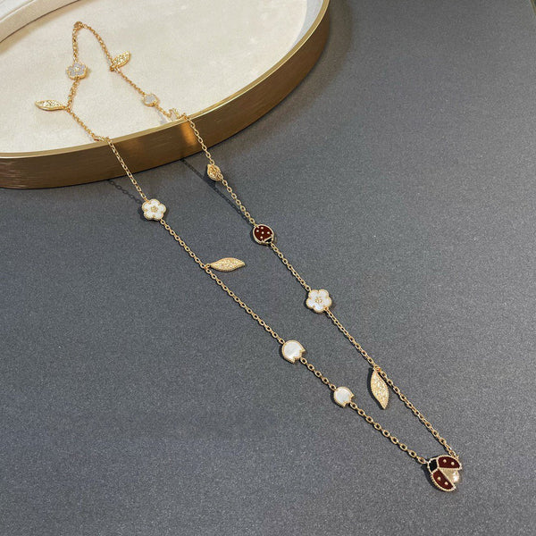 <CHIBA>LUCKY SPRING 15 MOTIFS GOLD NECKLACE
