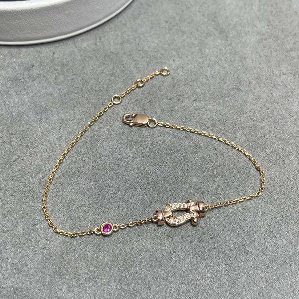 <CHIBA>FORCE 10 DIAMOND CHAIN LINK PINK GOLD BRACELET