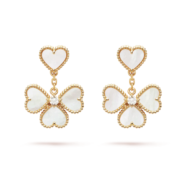 <CHIBA>CLOVER SWEET WHITE MOP EARRINGS