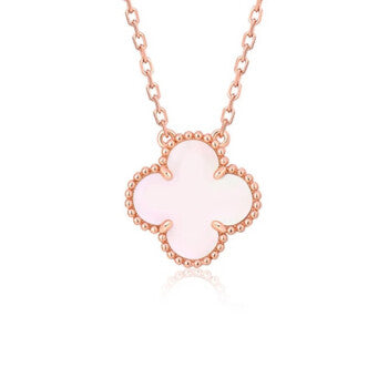 <CHIBA>CLOVER 15MM PINK MOTHER-OF-PEARL SINGLE FLOWER NECKLACE