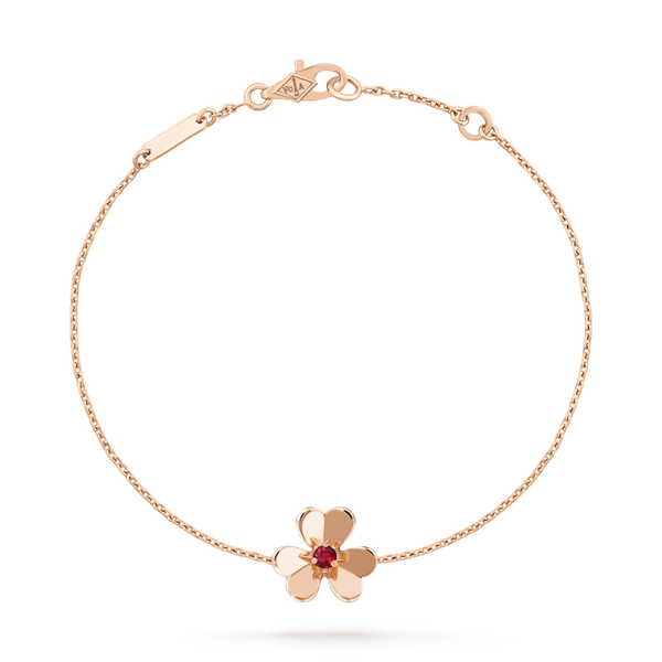 <CHIBA>FRIVOLE GOLD FLOWER PINK MALACHITE BRACELET