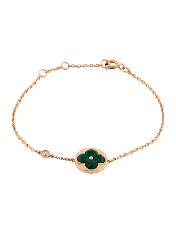 <CHIBA>SUN MALACHITE 1 DIAMOND PINK GOLD BRACELET
