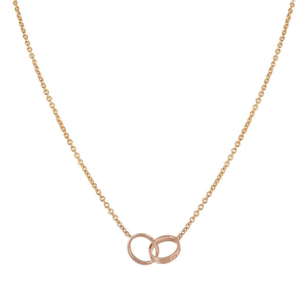 <CHIBA>LOVE NECKLACE DOUBLE RING PINK GOLD