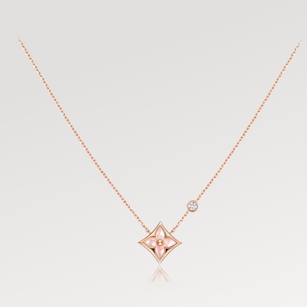 <CHIBA>STAR PINK MOP 1 DIAMOND PINK GOLD NECKLACE