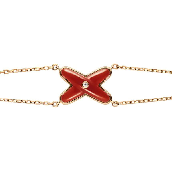 <CHIBA>JEUX BRACELET CARNELIAN PINK GOLD 1 DIAMOND