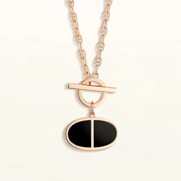 <CHIBA>CHAINE VERSO BLACK CERAMIC NECKLACE