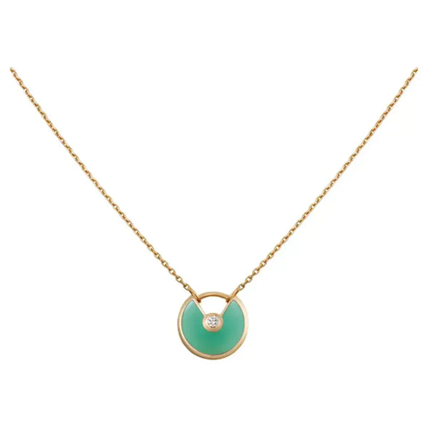 <CHIBA>AMULETTE GOLD MALACHITE NECKLACE