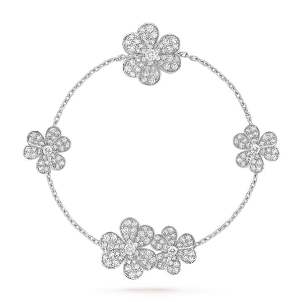 <CHIBA>FRIVOLE WHITE GOLD 5 FLOWERS BRACELET