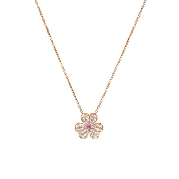 <CHIBA>FRIVOLE ROSE GOLD FLOWER DIAMOND NECKLACE