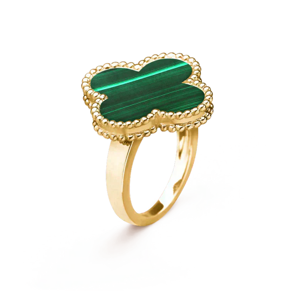 <CHIBA>CLOVER MALACHITE RING