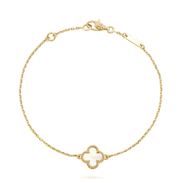 <CHIBA>CLOVER WHITE MOP SINGLE FLOWER BRACELET