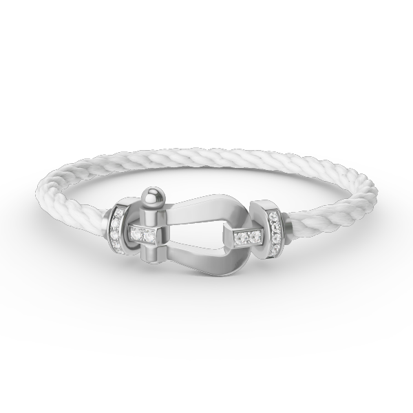 <CHIBA>FORCE LARGE HORSESHOE HALF DIAMOND BRACELET SILVER